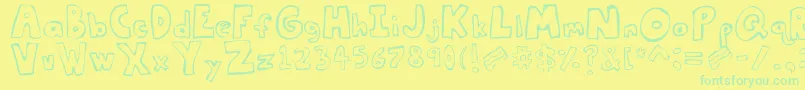 Tastethebacon Font – Green Fonts on Yellow Background