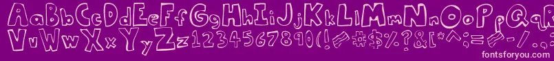 Tastethebacon-Schriftart – Rosa Schriften auf violettem Hintergrund