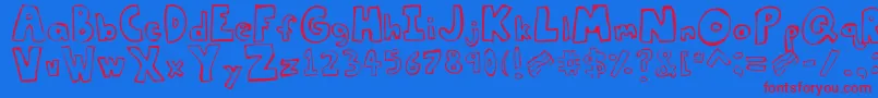 Tastethebacon Font – Red Fonts on Blue Background