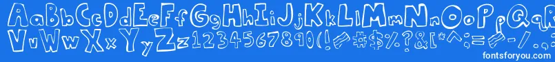 Tastethebacon Font – White Fonts on Blue Background