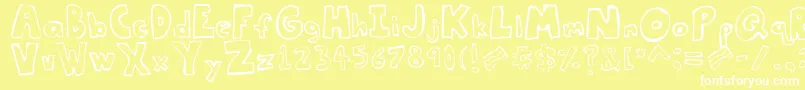 Tastethebacon Font – White Fonts on Yellow Background