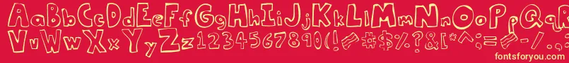 Tastethebacon Font – Yellow Fonts on Red Background