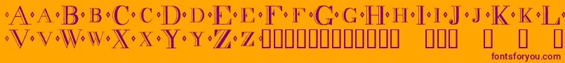 Decadnce-fontti – violetit fontit oranssilla taustalla