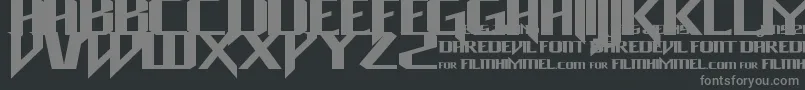 フォントDaredevil – 黒い背景に灰色の文字