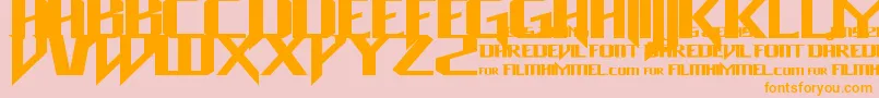 Lisätietoja Daredevil-fontista Daredevil-fontti – oranssit fontit vaaleanpunaisella taustalla