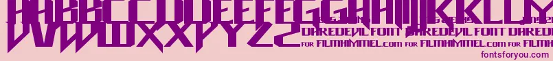 Daredevil Font – Purple Fonts on Pink Background