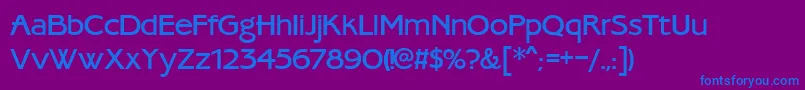 Ambassador Font – Blue Fonts on Purple Background