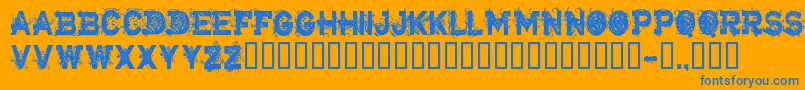 CfarmageddonRegular Font – Blue Fonts on Orange Background