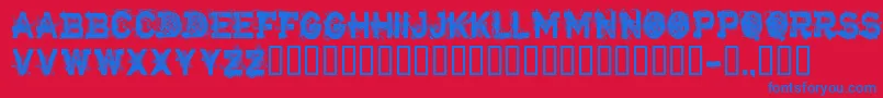 CfarmageddonRegular-fontti – siniset fontit punaisella taustalla