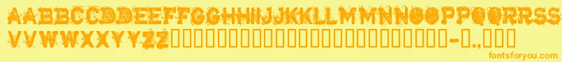 Шрифт CfarmageddonRegular – оранжевые шрифты на жёлтом фоне
