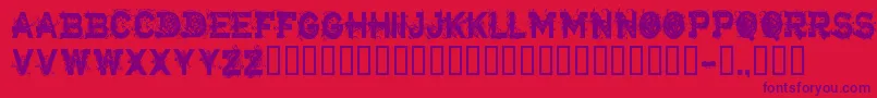 CfarmageddonRegular Font – Purple Fonts on Red Background