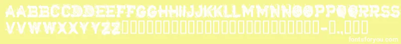 CfarmageddonRegular Font – White Fonts on Yellow Background