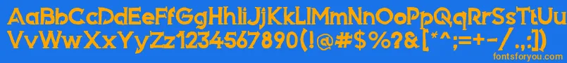 Armed Font – Orange Fonts on Blue Background