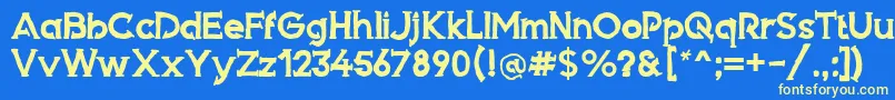 フォントArmed – 黄色の文字、青い背景