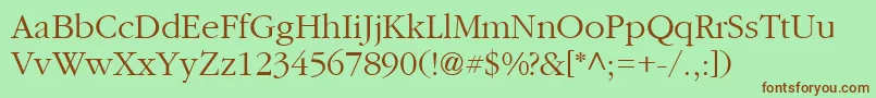 IgaramondRegular Font – Brown Fonts on Green Background