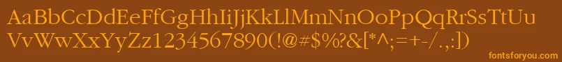 IgaramondRegular Font – Orange Fonts on Brown Background