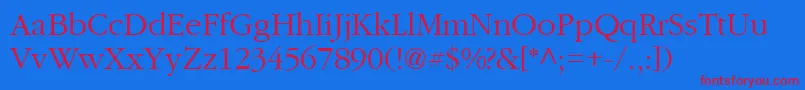 IgaramondRegular Font – Red Fonts on Blue Background