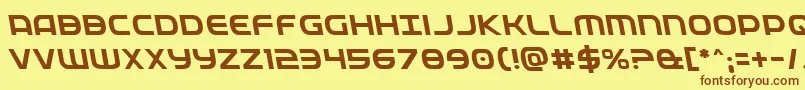 フォントFedserviceleft – 茶色の文字が黄色の背景にあります。