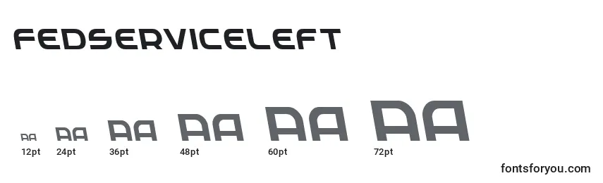 Размеры шрифта Fedserviceleft
