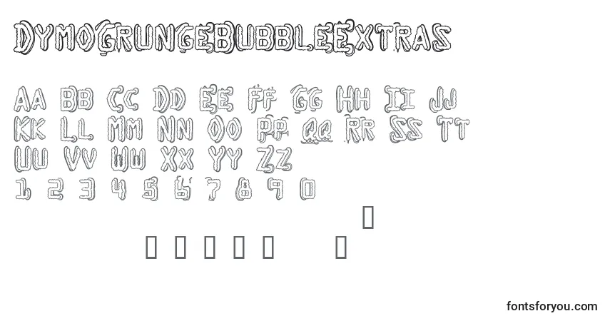 Шрифт DymoGrungeBubbleExtras – алфавит, цифры, специальные символы