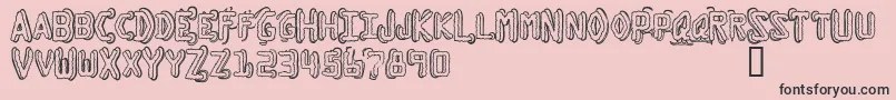DymoGrungeBubbleExtras-Schriftart – Schwarze Schriften auf rosa Hintergrund