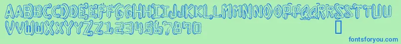 En savoir plus sur la police DymoGrungeBubbleExtras Police DymoGrungeBubbleExtras – polices bleues sur fond vert