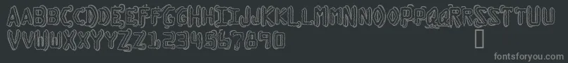 Więcej informacji o czcionce DymoGrungeBubbleExtras Czcionka DymoGrungeBubbleExtras – szare czcionki na czarnym tle