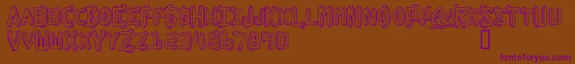 DymoGrungeBubbleExtras Font – Purple Fonts on Brown Background