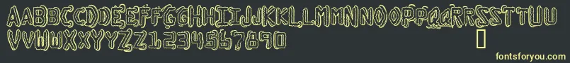 DymoGrungeBubbleExtras Font – Yellow Fonts on Black Background