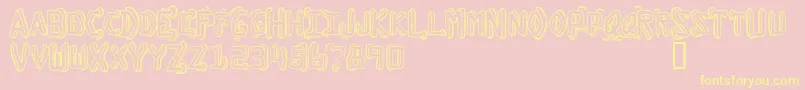 DymoGrungeBubbleExtras Font – Yellow Fonts on Pink Background