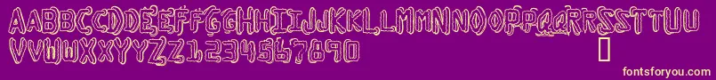 DymoGrungeBubbleExtras Font – Yellow Fonts on Purple Background