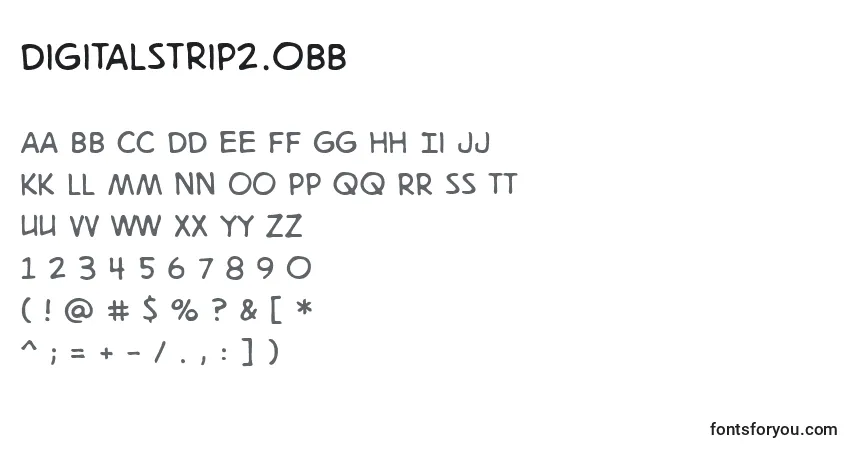 Czcionka Digitalstrip2.0Bb – alfabet, cyfry, specjalne znaki