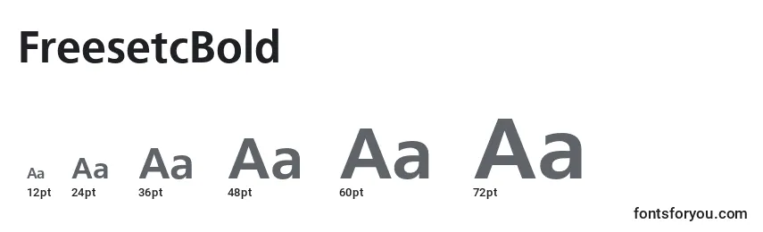 Tamanhos de fonte FreesetcBold