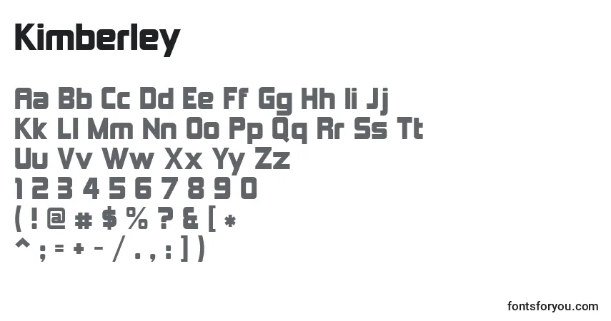 Schriftart Kimberley – Alphabet, Zahlen, spezielle Symbole