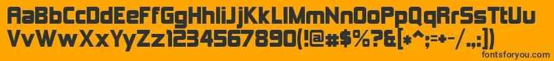 Czcionka Kimberley – czarne czcionki na pomarańczowym tle