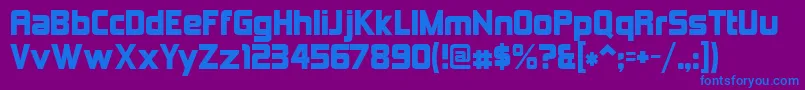 フォントKimberley – 紫色の背景に青い文字