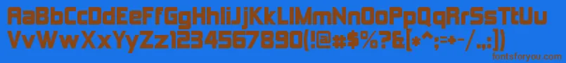 Kimberley-Schriftart – Braune Schriften auf blauem Hintergrund