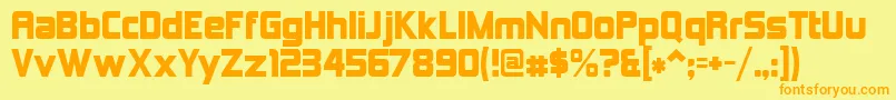 Kimberley-Schriftart – Orangefarbene Schriften auf gelbem Hintergrund