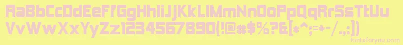フォントKimberley – ピンクのフォント、黄色の背景