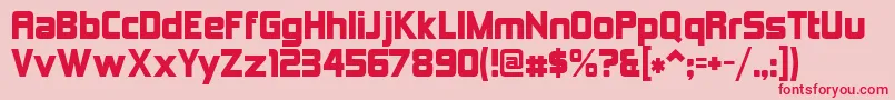フォントKimberley – ピンクの背景に赤い文字