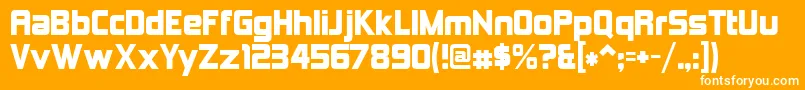 Kimberley-Schriftart – Weiße Schriften auf orangefarbenem Hintergrund