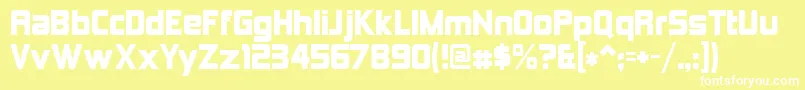 Kimberley-fontti – valkoiset fontit keltaisella taustalla