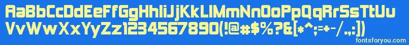 Kimberley-fontti – keltaiset fontit sinisellä taustalla