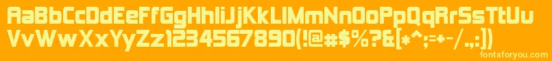 Kimberley Font – Yellow Fonts on Orange Background
