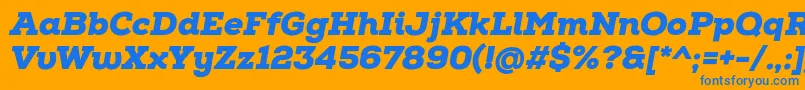 NexaSlabBlackItalic Font – Blue Fonts on Orange Background