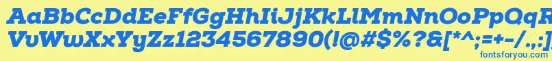 NexaSlabBlackItalic Font – Blue Fonts on Yellow Background