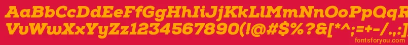 Fonte NexaSlabBlackItalic – fontes laranjas em um fundo vermelho