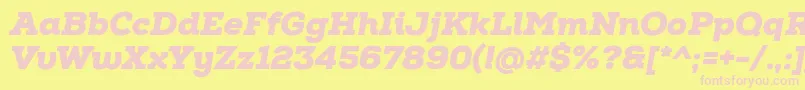 NexaSlabBlackItalic Font – Pink Fonts on Yellow Background