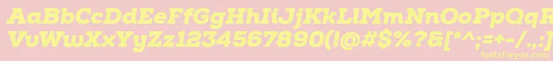 NexaSlabBlackItalic Font – Yellow Fonts on Pink Background