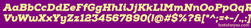 NexaSlabBlackItalic Font – Yellow Fonts on Purple Background